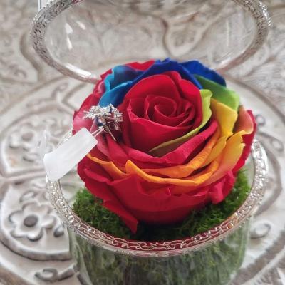 Rose Eternelle, Saint Valentin Femme, Fleur Coffret Cadeau Rotatif